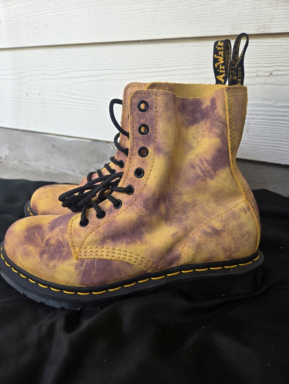 Dr. Martens 1460 Pascal Tie Dye Boot In Burnt Yellow - Picture 5 of 8